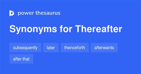 thereafter synonym|thereafter vs after.